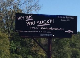 Hey ISIS, You Suck: Local Muslims Post Anti-ISIS Billboard