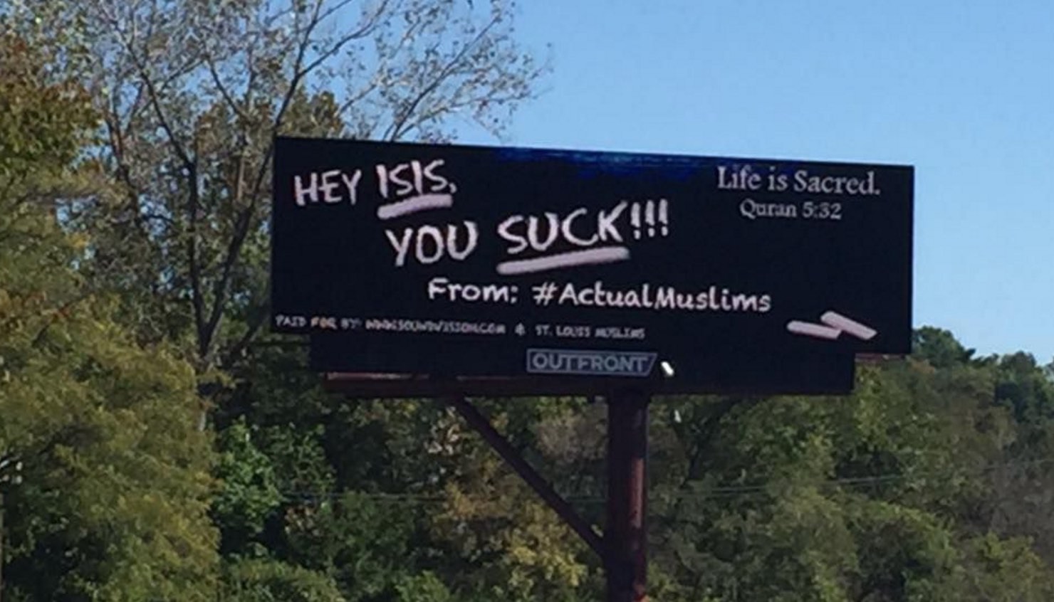 Hey ISIS, You Suck: Local Muslims Post Anti-ISIS Billboard