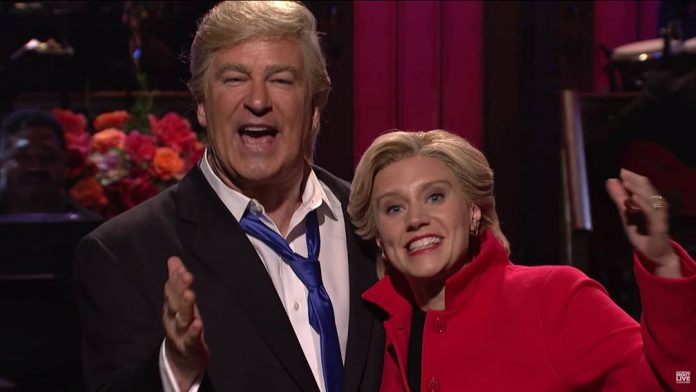 Alec Baldwin, Kate McKinnon break character on SNL (Watch)