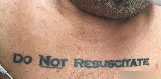 Doctors Baffled By Unconscious Man With ‘Do Not Resuscitate’ Tattoo (Photo) Doctors Baffled By Unconscious Man With 'Do Not Resuscitate' Tattoo (Photo)