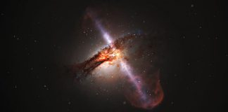 Supermassive black hole emits a ferocious “double burp” Supermassive black hole emits a ferocious "double burp"