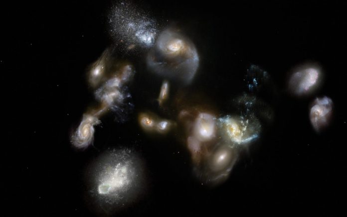Researchers discover 14 galaxies set to collide in cosmic pileup