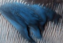 Picture: NASA image shows a blue dune on Mars Picture: NASA image shows a blue dune on Mars