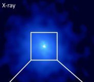 Research: Bright light from black hole in a feeding frenzy had been obscuring surrounding galaxies —