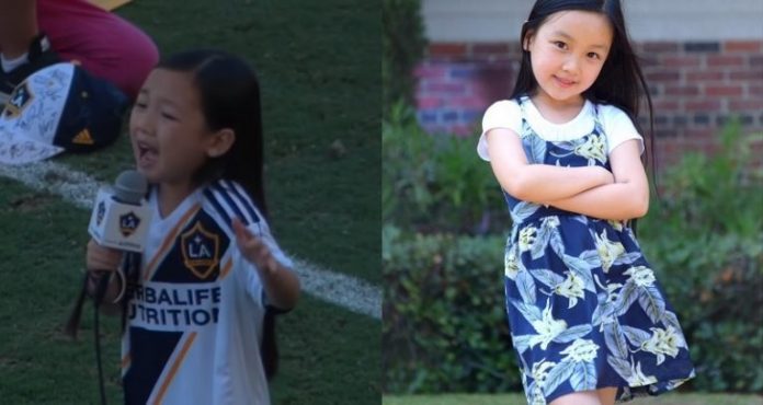 Malea Tjandrawidjaja sings epic national anthem at LA Galaxy game