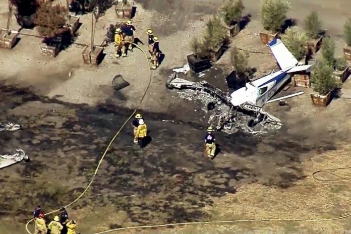 California airfield plane crash: one person was killed and another injured