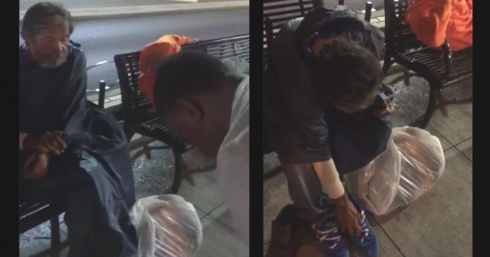 Garrett Johnson: Homeless Man Can't Walk from Pain of Torn Shoes