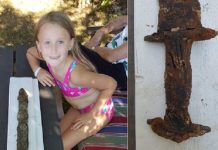 Saga Vanecek pulls pre-Viking era sword from lake Saga Vanecek pulls pre-Viking era sword from lake