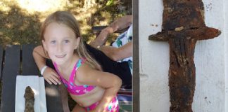 Saga Vanecek pulls pre-Viking era sword from lake Saga Vanecek pulls pre-Viking era sword from lake