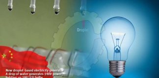 A drop of water generates 140V power, lighting up 100 LED bulbs — Tdnews A drop of water generates 140V power, lighting up 100 LED bulbs