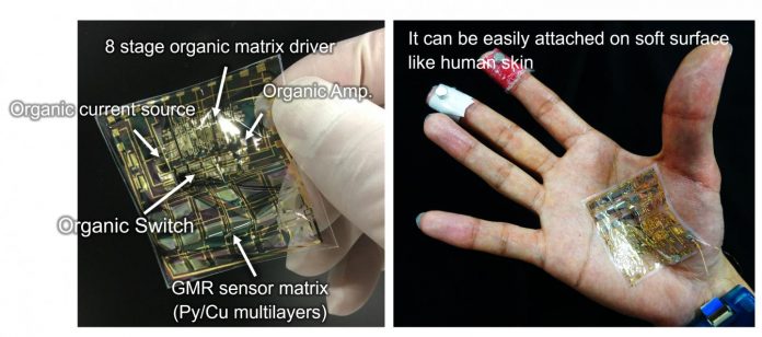 Flexible sheet-type magnetic sensor systems developed with tenfold improvement in sensitivity