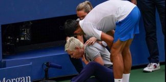Video: Djokovic out of US Open after hitting line judge with ball Video: Djokovic out of US Open after hitting line judge with ball