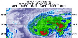 NASA’s infrared view of typhoon Kujira
