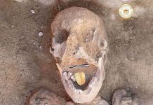 Researchers in Egypt find a mummy with a golden tongue Researchers in Egypt find a mummy with a golden tongue