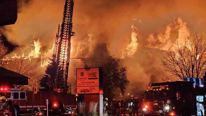 Major Fire Devastates Commercial Building in Blainville